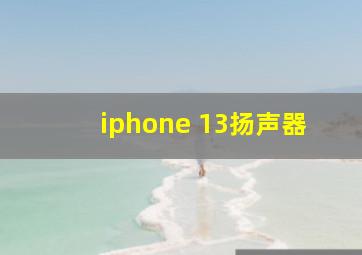 iphone 13扬声器